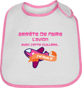 Bavoir bébé original marrant avion cuillère repas So Custom