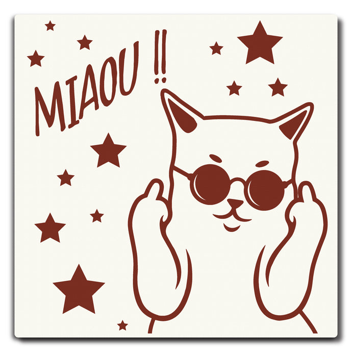 Tableau toile canva chat bad cat  fuck badass So Custom 