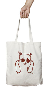 Tote bag chat shopping chat badass fuck bad cat So Custom