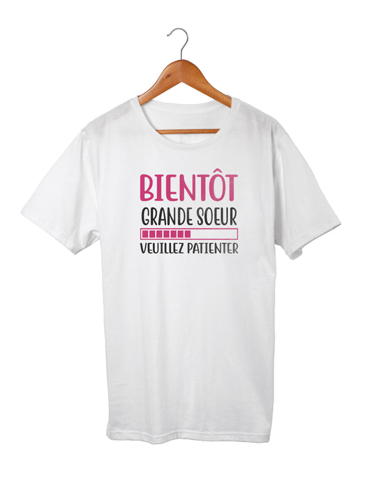 T-shirt enfant fille soeur fière bébé naissance So Custom