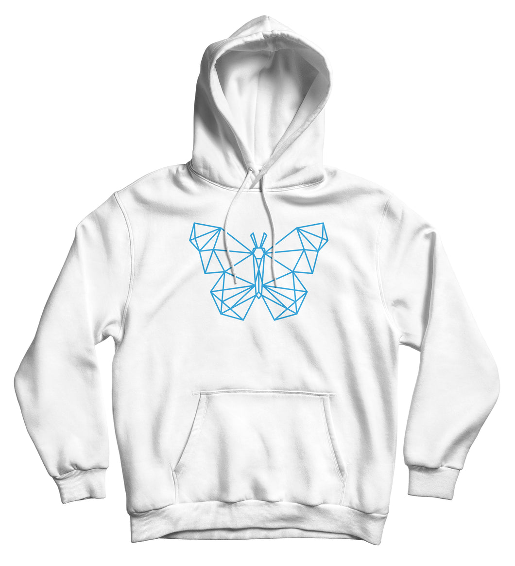 Sweat capuche original papillon low poly So Custom