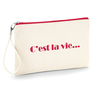 C'est la vie Pochette femme fourre tout trousse à make-up, idéale pour ranger avec style vos petits accessoires pochhette originale So Custom