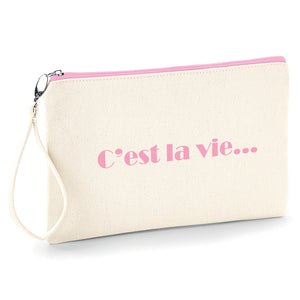 C'est la vie Pochette femme fourre tout trousse à make-up, idéale pour ranger avec style vos petits accessoires pochhette originale So Custom
