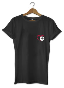 T-shirt cool chat coeur empreinte cat So Custom