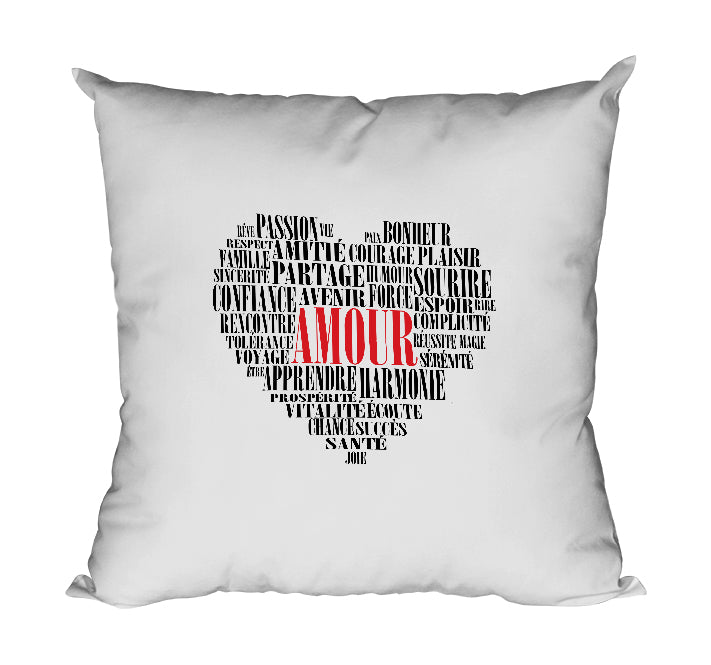 Coussin original amour coeur mots So Custom