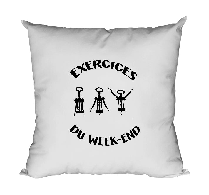 Coussin original marrant exercice sport week end vin boisson alcool So Custom