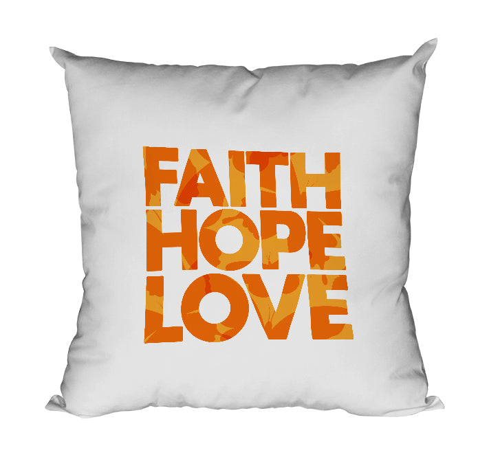 Coussin original stylé faith hope love amour espoir foi So Custom