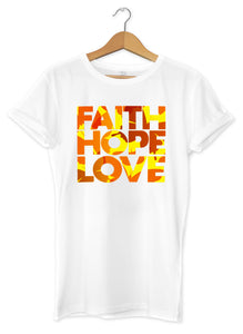 T-shirt original stylé faith hope love amour espoir foi So Custom