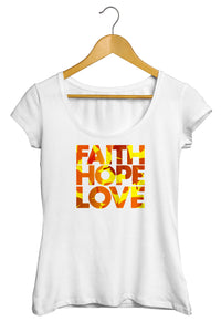 T-shirt original stylé faith hope love amour espoir foi So Custom