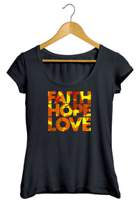 T-shirt original stylé faith hope love amour espoir foi So Custom