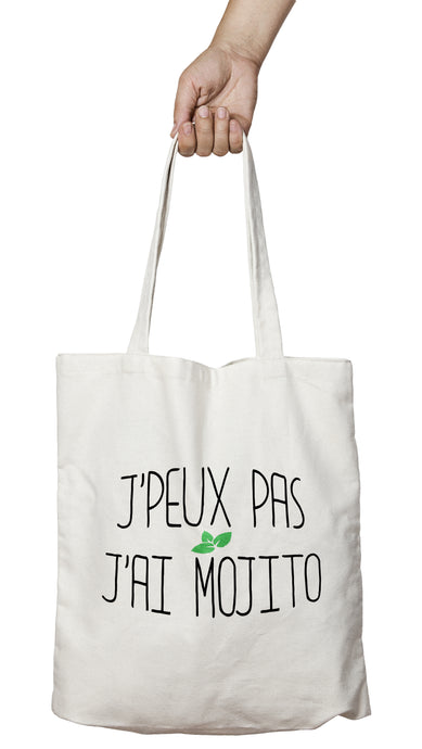 Tote bag original j'peux pas j'ai Mojito boisson alcool cocktail So Custom