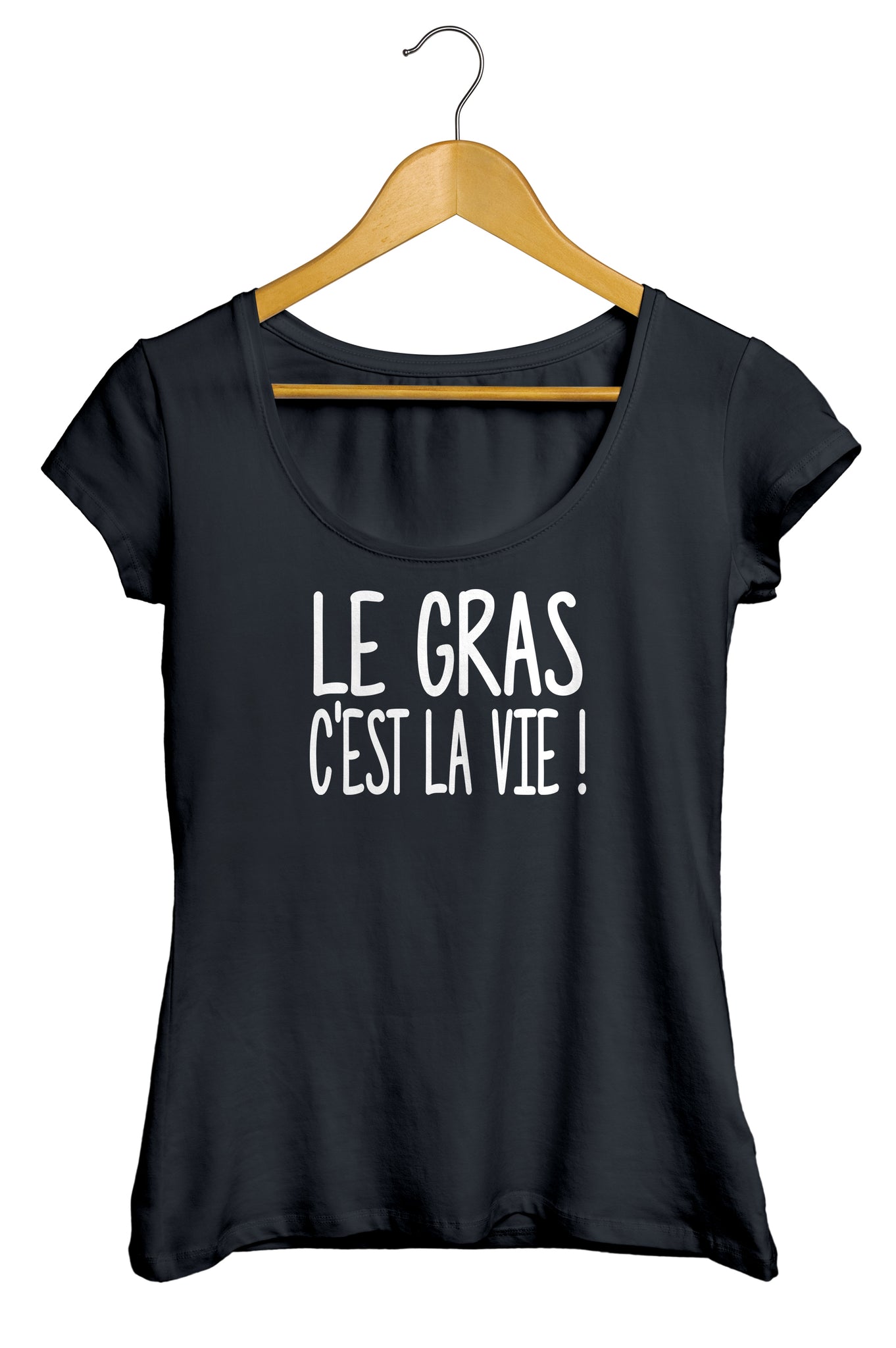 T-shirt homme col V Le gras c'est la vie