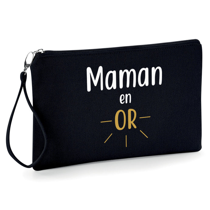 Maman en or Pochette femme fourre tout trousse à make-up, idéale pour ranger avec style vos petits accessoires pochhette originale So Custom