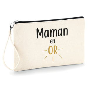 Maman en or Pochette femme fourre tout trousse à make-up, idéale pour ranger avec style vos petits accessoires pochhette originale So Custom