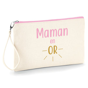 Maman en or Pochette femme fourre tout trousse à make-up, idéale pour ranger avec style vos petits accessoires pochhette originale So Custom