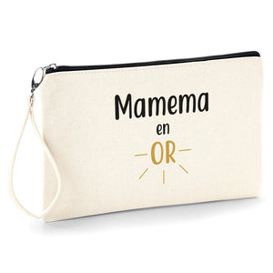 Mamie en or , Mamy ,Mamema ,Grand-mère ,Pochette femme trousse,  So Custom