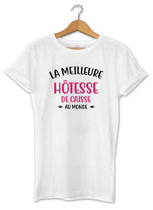 T-shirt hotesse de caisse caissière supermarché So Custom
