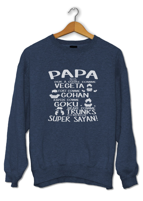 sweat original tee shirt Papa Super Saiyan DBZ dragon ball So Custom
