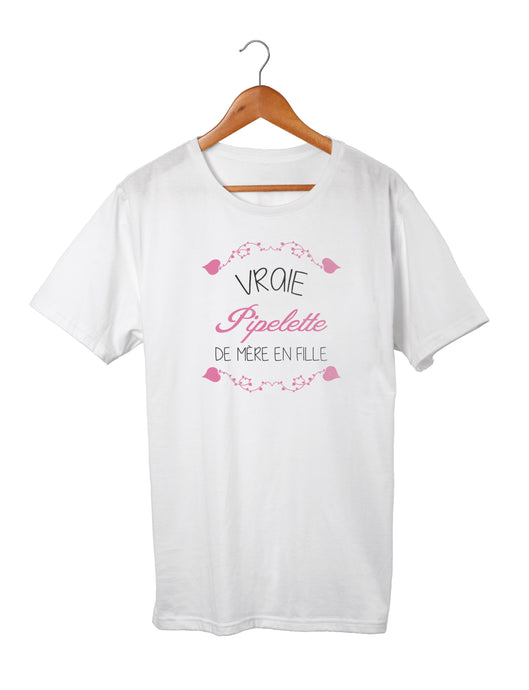 T-shirt enfant fille original pipelette bavarde maman So Custom