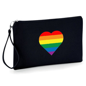 Rainbow heart Coeur arc en ciel  Pochette femme fourre tout trousse à make-up, idéale pour ranger avec style vos petits accessoires pochhette originale So Custom