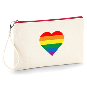 Rainbow heart Coeur arc en ciel  Pochette femme fourre tout trousse à make-up, idéale pour ranger avec style vos petits accessoires pochhette originale So Custom