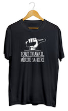 T-shirt original humour bière tout travail mérite sa bière t-shirt alcool So Custom 