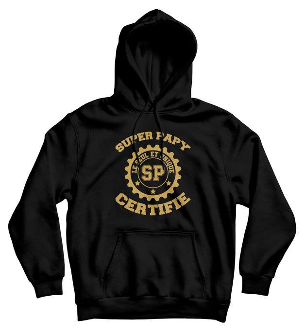 Sweat capuche original Super Papy amour famille So Custom