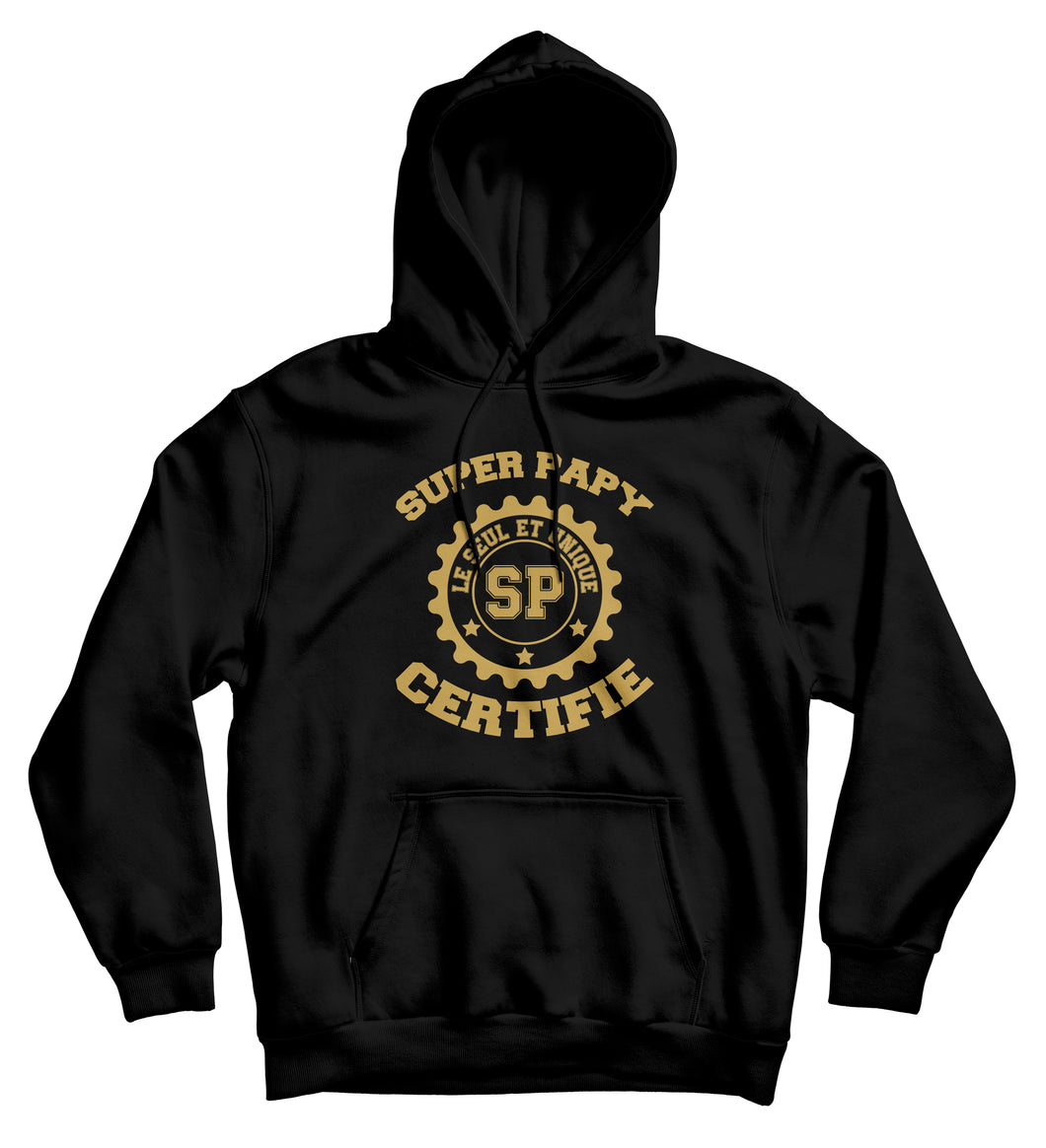 Sweat capuche original Super Papy amour famille So Custom