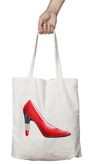 Tote bag original femme rouge à lèvres talons So Custom