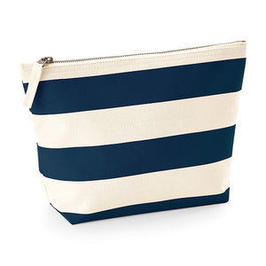 Pochette fourre tout marinière naturel bleu marine 