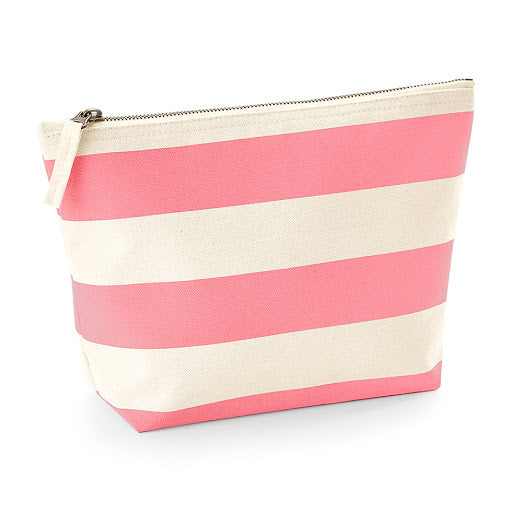 Pochette fourre tout marinière naturel rose 