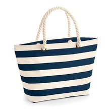 Sac de plage marinière resistant naturel bleu marine